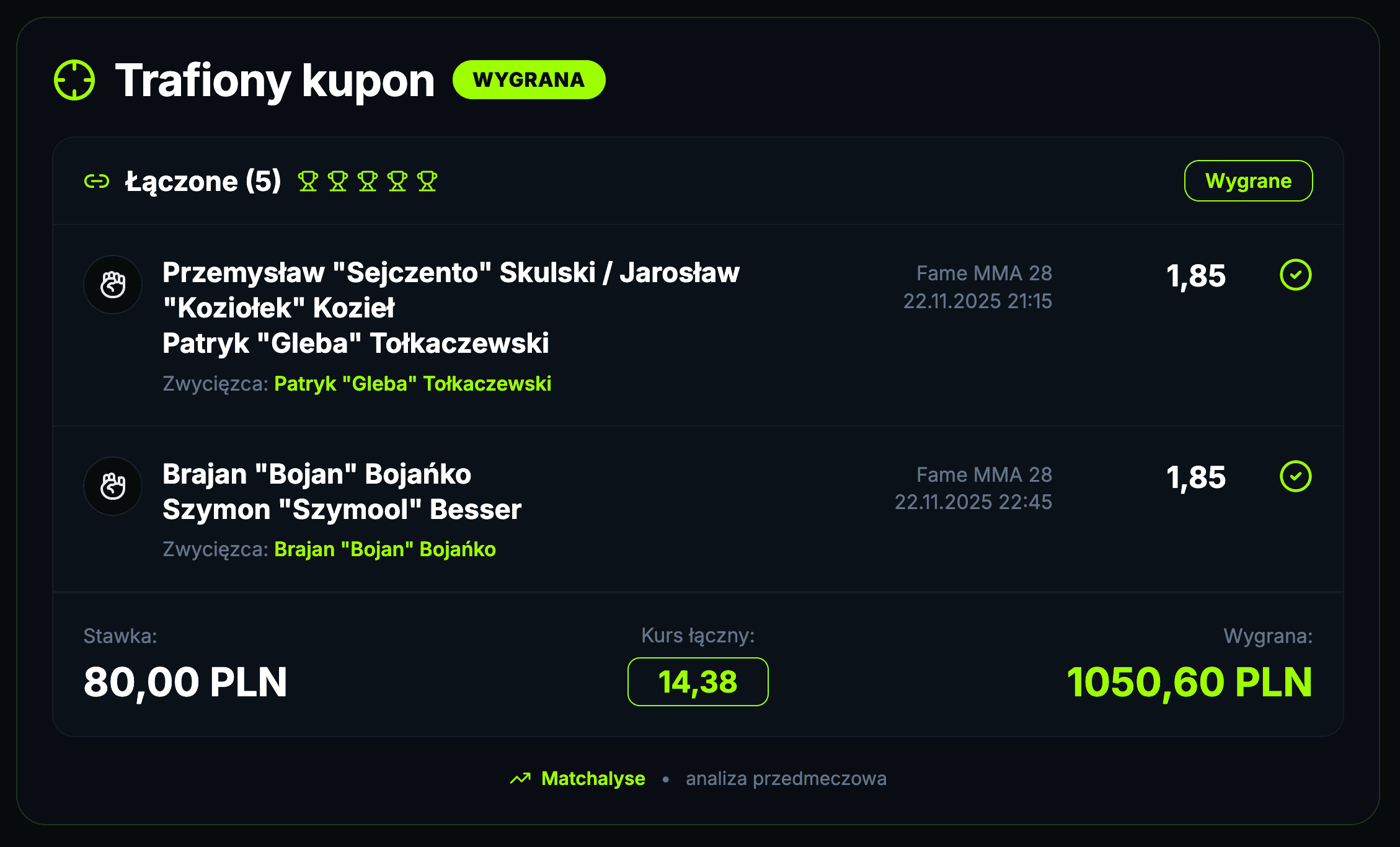 Trafiony kupon #8